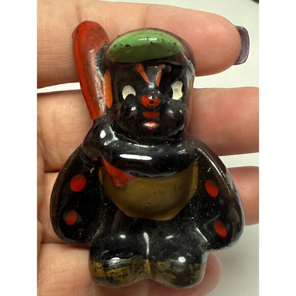 Vintage Lot Made in Japan Redware Figurines Anthropomorphic Frog Ladybug Birds - Picture 7 of 12